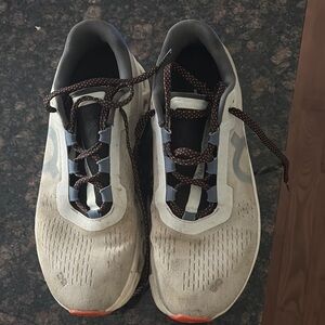 Stylish White and Orange Sneakers